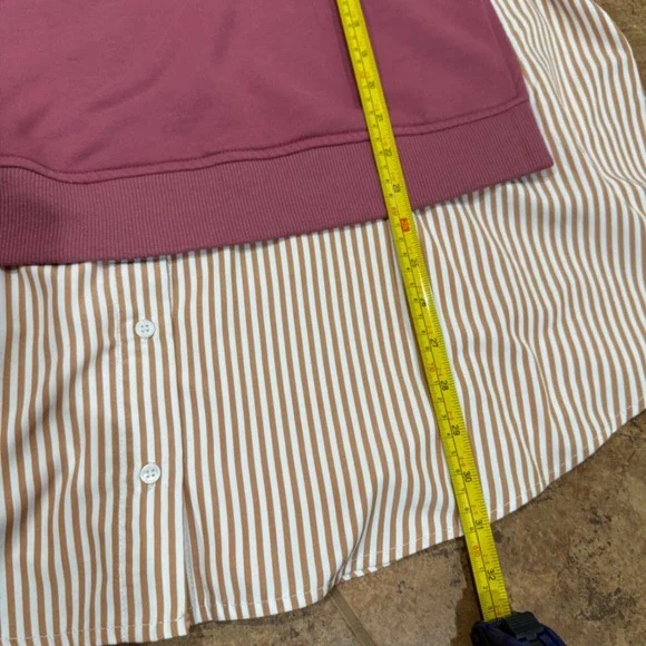 Maeve Anthropologie Layered Tunic Sweatshirt 3X Mixed Media Puff Sleeve Mauve Pi - Picture 6 of 12